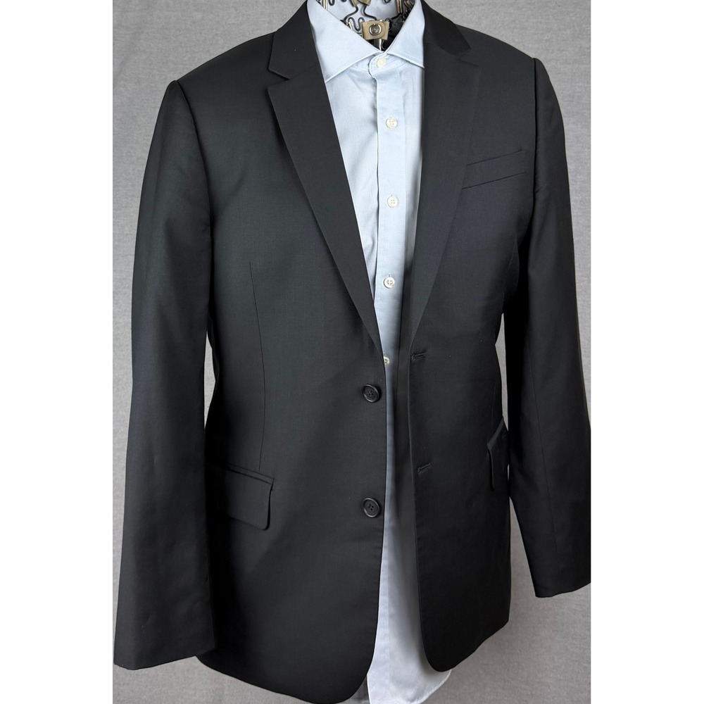 Louis Vuitton Uniformes Mens Black 100% Wool 2-Button Blazer Jacket Size 42